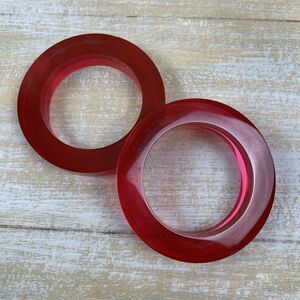 2 Vintage Lucite Acrylic Bracelets Estee Lauder Bangle Beautiful Fuschia Pink